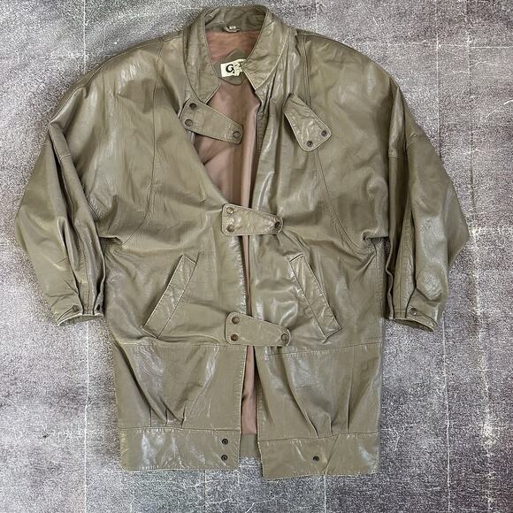 Women's Vintage 70's G-III Light Brown Irregular Patchwork Leather Jacket Sz M - Picture 1 of 4